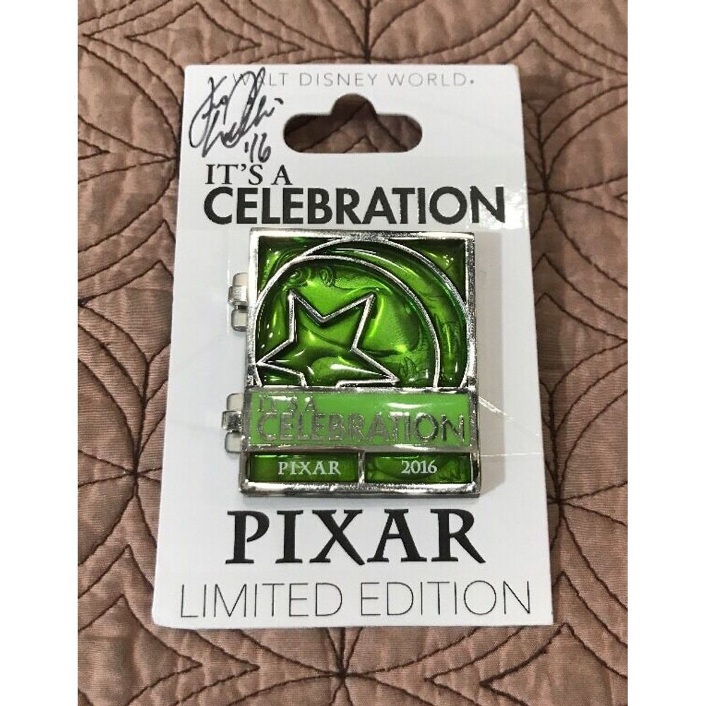 Autographed Disney Pin Pixar Party Countdown It's A Celebration Good Dinosaur LE